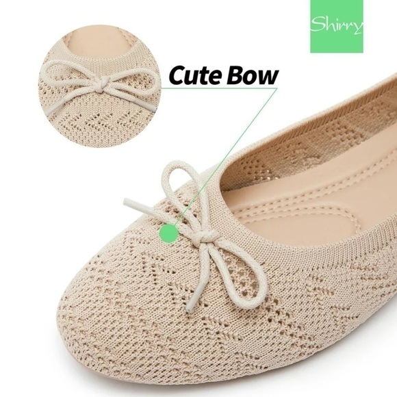 Women’s Ballet Flats Knit Mesh Flats - Picture 3 of 10